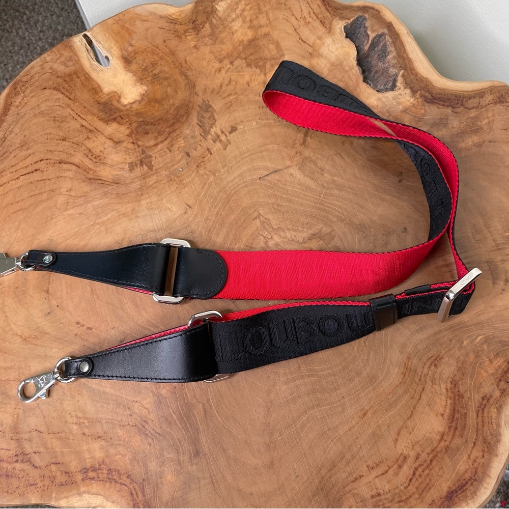 Christian Louboutin Red and Black Strap